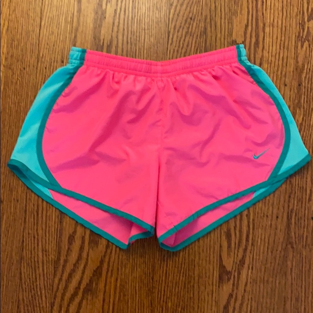 Nike Dri-Fit Pink and Green Shorts